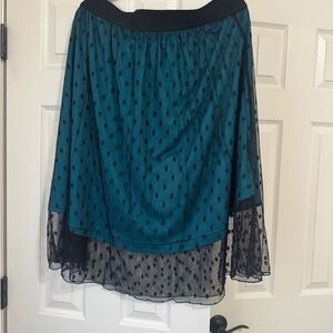 LuLaRoe Teal and Black High Low Skirt